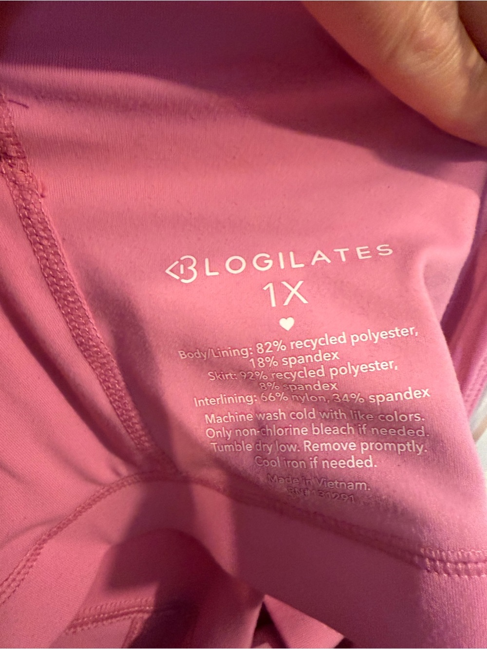 Blogilates Sweetheart Ballerina Dress Women's Pink Activewear 1x